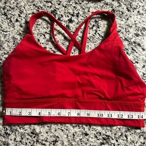 Red Lululemon sports bra size 10